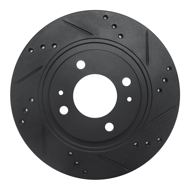 Mitsubishi I-MIEV Brake Rotor (1) - Front Right - R1 Concepts - Drilled & Slotted - Black - `12-`17 Mitsubishi I-MIEV Brake Rotor (1) - Front Right - R1 Concepts - Drilled & Slotted - Black - `12-`17